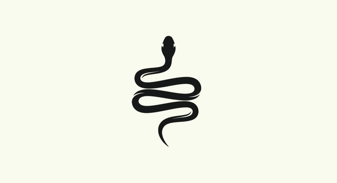 Black snake silhouette on white background