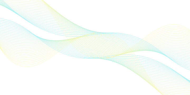 Abstract colorful wave vector illustration with smooth blue and green flowing lines for modern design backdrop