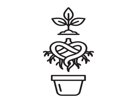 Nature roots kit featuring detailed botanical line artwork