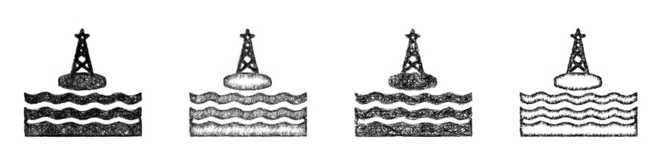 Sketch buoy icon design set © David Zydd