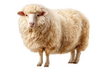 Fototapeta premium Farm Wool Sheep Cut Out on Transparent Background