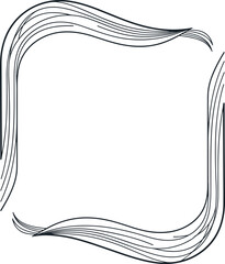 Minimalist black flowing line border design with copy space for text and content framing