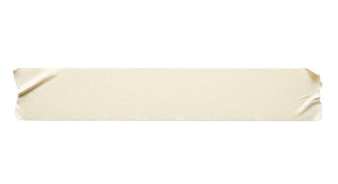 Blank dried tape strip mockup, stiff texture, straight layout, hard edges, isolated on white background,