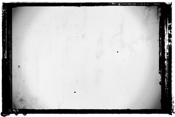 Vintage photo film frame of a middle format old camera with dusts and scratches and lens vignette...