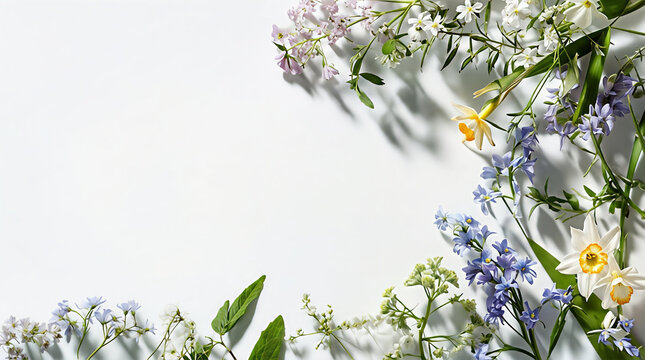 Botanical top-corner florals with open space