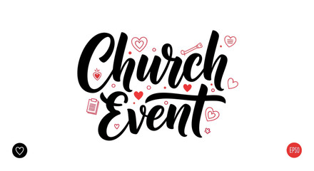 Church event typography on white background © Stylo
