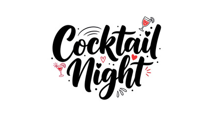 Obraz premium Cocktail night illustration for party or event