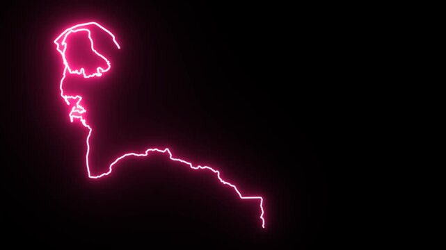 TurkmenistanNeon Map Outline Animation,Blue & Orange Energy Border on Black Background,Glowing Neon Map Outline Animation,Blue Orange Energy Lines,Futuristic Neon Map Outline,Blue & Orange Energy Bord