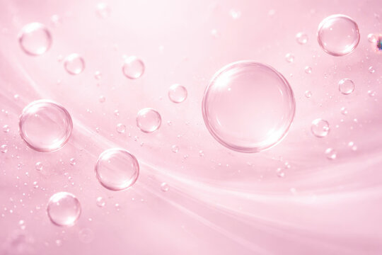 Soft pink bubble pastel background glossy sphere cosmetic texture skincare concept abstract liquid fluid pattern hydration theme beauty backdrop minimal design Gentle soft pink bubble pastel