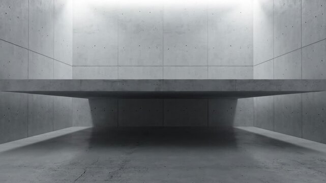 Room with descending ceiling. An empty room with a low ceiling slowly descends toward the floor while the lighting remains perfectly steady, creating growing tension.