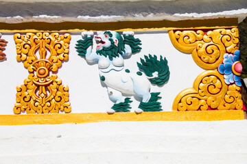 Colorful Buddhist Mural Painting on Temple Wall Nepal © pwc