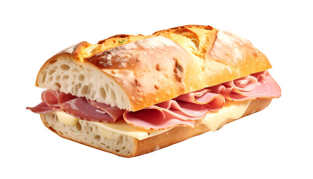Ham and Maribo Cheese Stone Baked Filone Sandwich Illustration