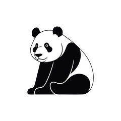 vector panda bear with a big heart