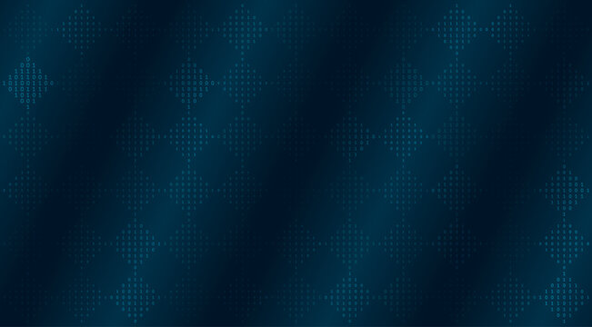 A sophisticated azure digital tapestry featuring binary characters organized into precise diamond clusters. The cool blue glow and rhythmic geometric spacing evoke a sense of deep-sea data currents or