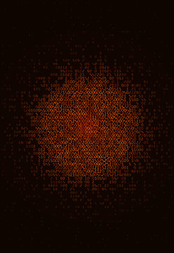 A high-impact radial explosion of golden binary code. Radiant characters burst from a central sun-like focal point, creating a dynamic sense of data expansion, energy release, and the birth of a digit