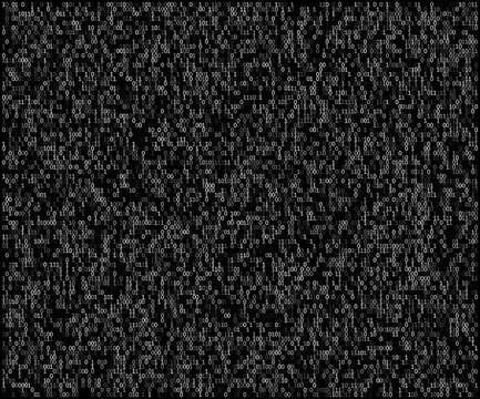 A high-contrast digital tapestry featuring a dense grid of brilliant white binary digits. This visualization captures the raw, clinical essence of pure information and software logic against an infini