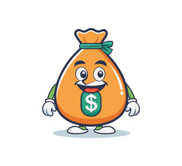 Funny 3d cartoon character illustration of a happy orange chick with a bag and a big smile, isolated vector art of a cute baby chicken egg for Easter fun