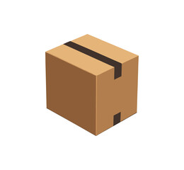 An open empty brown cardboard box isolated on a white background, featuring a blank paper container design perfect for shipping, storage, and delivery of a mail parcel package
