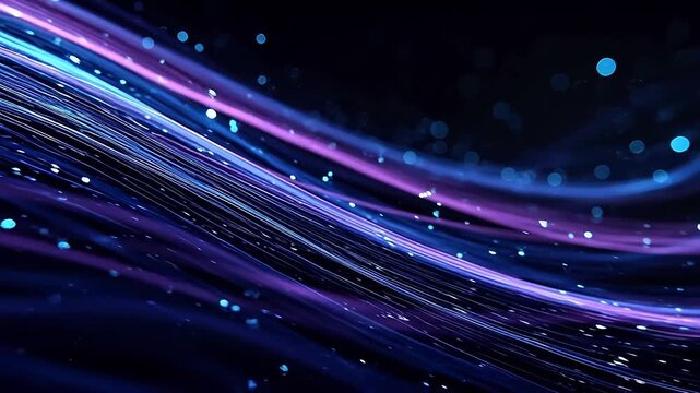 Abstract glowing lines and particles