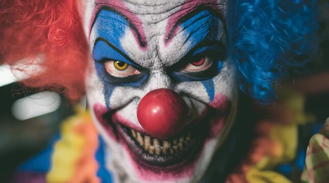 crazy scary evil laughing clown