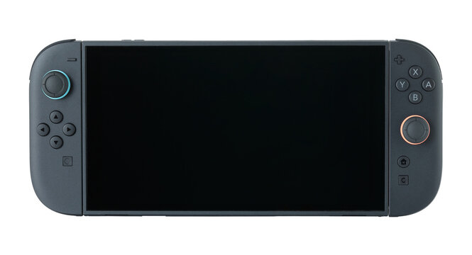 Nintendo Switch 2 gaming console isolated on transparent background close-up