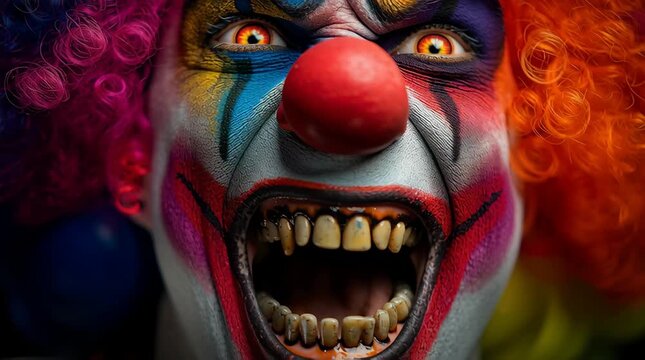 crazy scary evil laughing clown