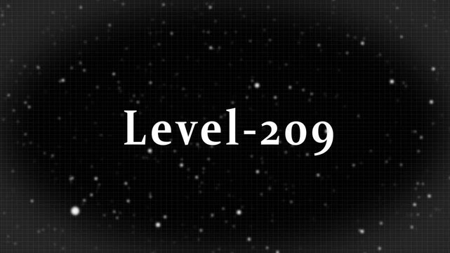 Dark digital background featuring a grid pattern and bokeh particles with Level-209 text, representing a gaming achievement, progress milestone, or success.
