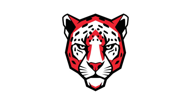 Stylized jaguar head on white background