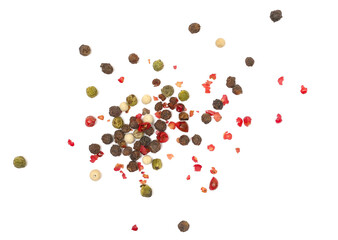 Colorful pepper flying isolated on white background, clipping path © dule964