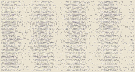 Obraz premium Atmospheric grey digits etched into a textured parchment void. This wide digital tapestry captures the intersection of ancient texture and modern logic, where binary sequences float like fossilized da