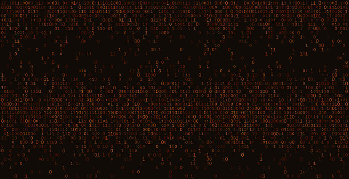 Burnished bronze digits shimmer across a deep chocolate void. This sprawling digital tapestry weaves together thousands of zeros and ones into a dense, rhythmic grid, capturing the grounded warmth of 