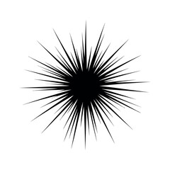 Obraz premium A black explosion graphic on a white background with sharp lines radiating outward