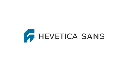 Fototapeta premium Helvetica Sans logo on a white background.