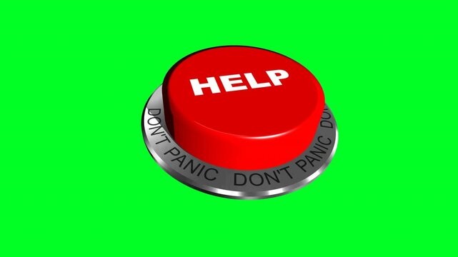 Help Panic Button With Ring Reading Don&rsquo;t Panic On Green Screen