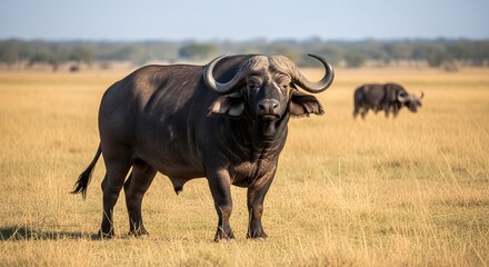 Obraz premium A majestic buffalo standing proudly in the african savanna