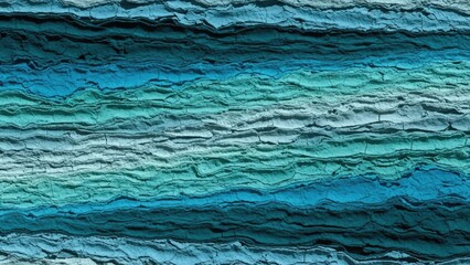 Obraz premium A close-up view of a textured, layered, blue and green rock formation