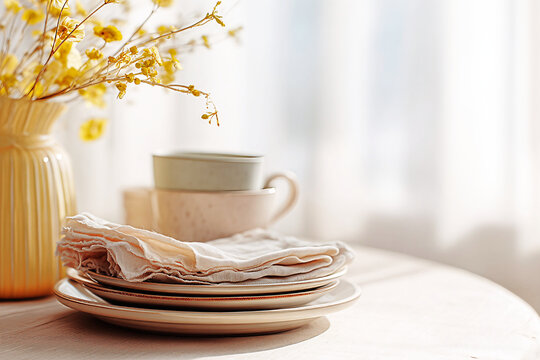 Mothering Sunday &ldquo;spring table&rdquo; background