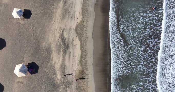 Aerial view of Praia Baixo beach in Santiago island in Cape Verde - Cabo Verde