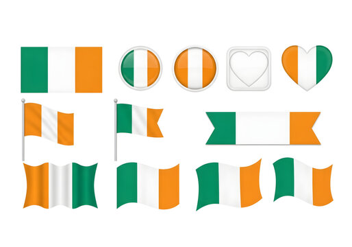 Ivory Coast flag with orange white and green vertical stripes png on transparent background