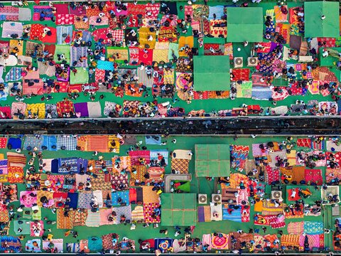 Dhaka, Bangladesh - 10 February 2026: People leave on crowded boats to cast their votes in the 13th National Parliamentary Election.