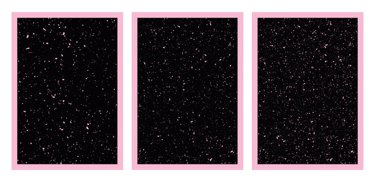 Abstract Black and Pink Grunge Noise Pattern. Vector posters set.