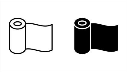 Minimal line scroll and paper icons for user interface