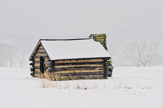 Valley Forge Hut in the snow