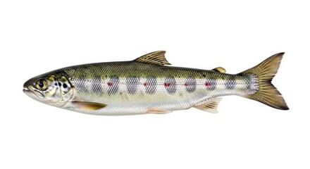 Obraz premium Isolated Salmon Fish on White Background.
