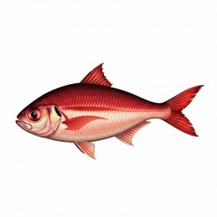 Obraz premium Red Fish Isolated on White Background 1.