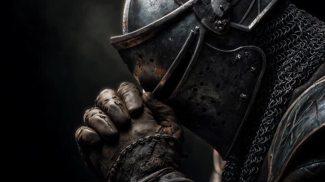 crusader templar knight praying