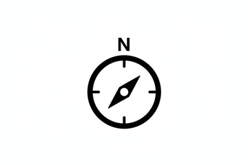 Navigational Compass: A minimalist, clean depiction of a compass, its needle pointing the way, set against a simple backdrop, perfect for themes of travel, exploration, and direction. © MetaPixel Studio