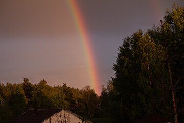 rainbow in the city in Russia