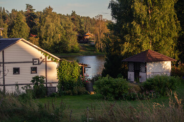 house in autumn in Russia