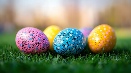 Obraz premium easter eggs in grass